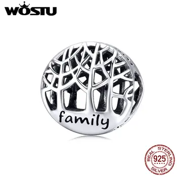 

WOSTU Silver Trees Bead Hot Sale 295 Sterling Silver Family Trees Beads Warm Forest Making Family Jewelry Gift For Women BKC1144