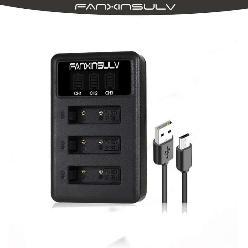 

NP BX1 NP-BX1 Battery Charger for Sony DSC RX1 RX100 M6 M5 M4 M3 M2 AS100V CX405 CX240E PJ410 HX300 HX400 HX50 HX60 GWP88 camera