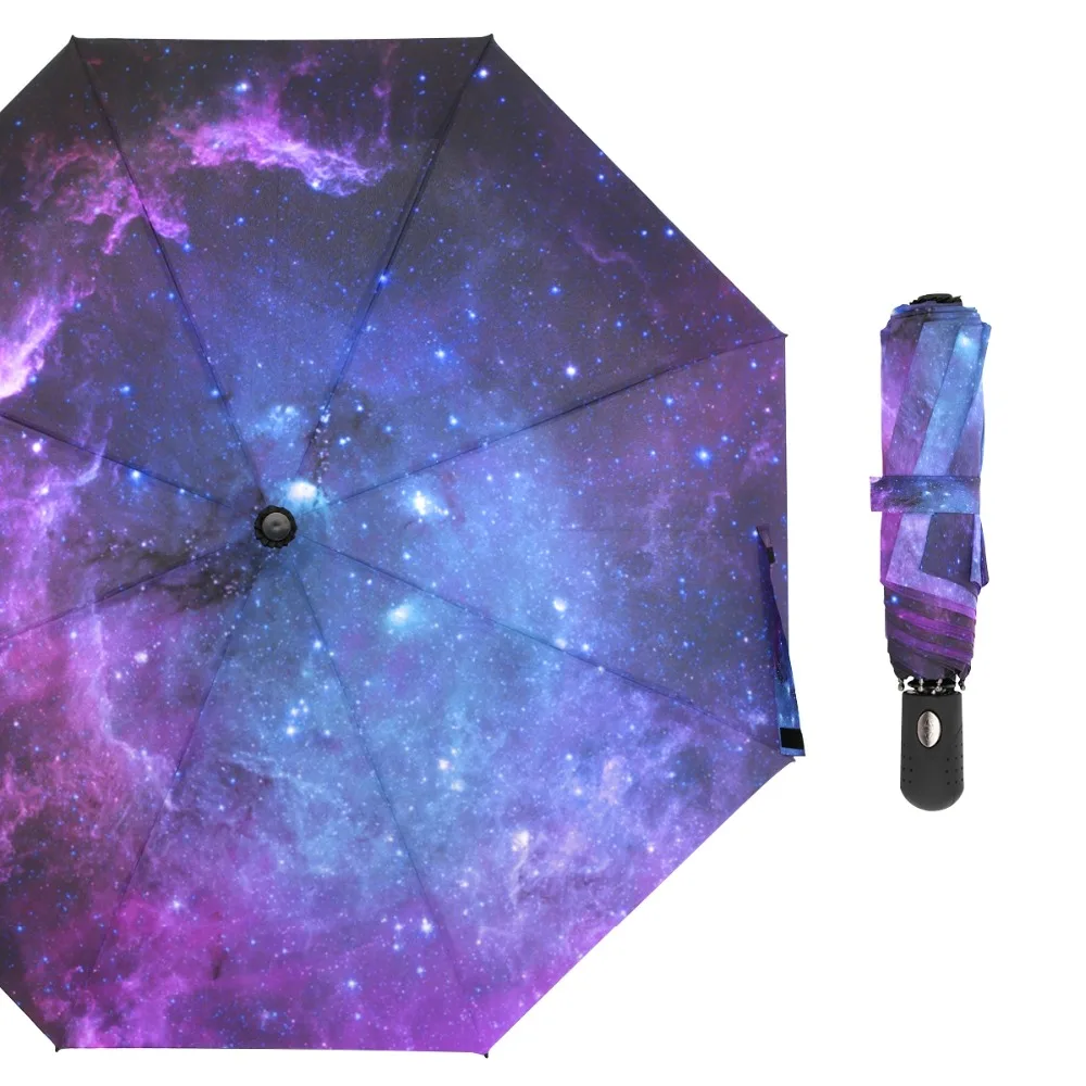 

Custom Starry Sky Umbrella Male Fully Automatic Compact Umbrellas for Women Windproof Quick Drying Folding Umbrella