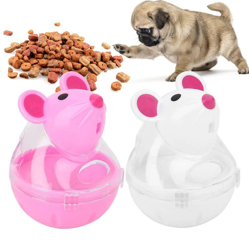 

Cat Food Leak Toys Pet Feeder Toy Mice Shape Food Rolling Leakage Dispenser Bowl Playing Training Educational Toys For Cats D40