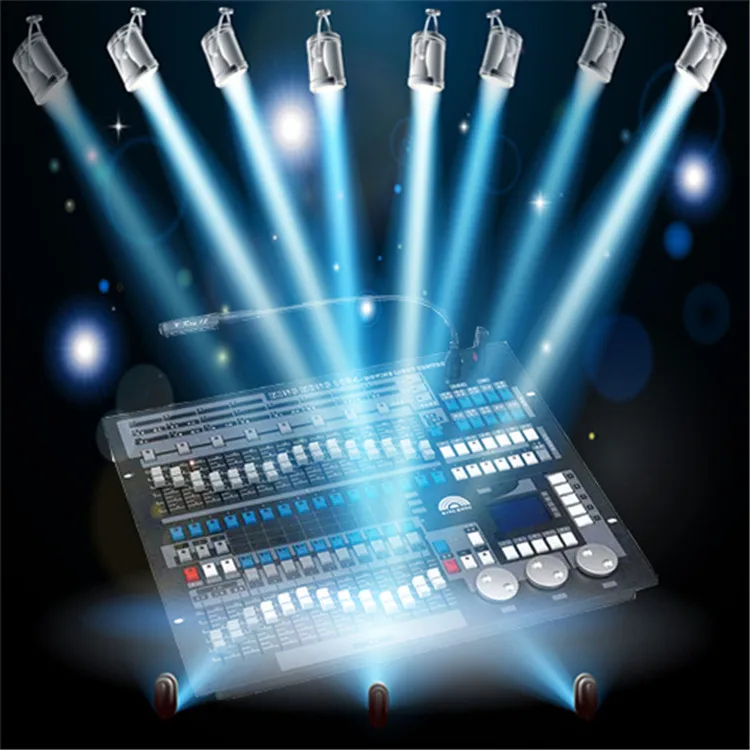 

High quality 1024 DMX dj console in English dmx controller console stage professional lighting control with a flightcase packing
