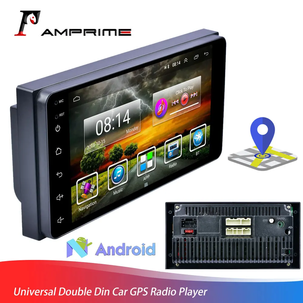 Мультимедийный плеер AMPrime 2 Din Android GPS навигатор Wi Fi Bluetooth 7 дюймов автомобильное