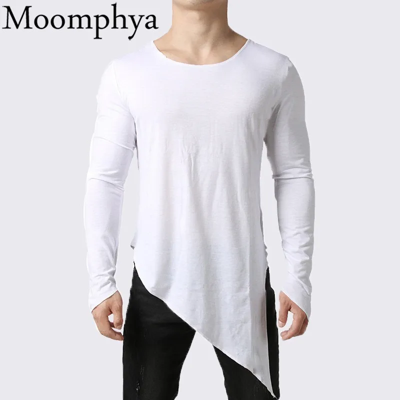 Мужская футболка с ассиметричным удлиненным подолом Moomphya ...