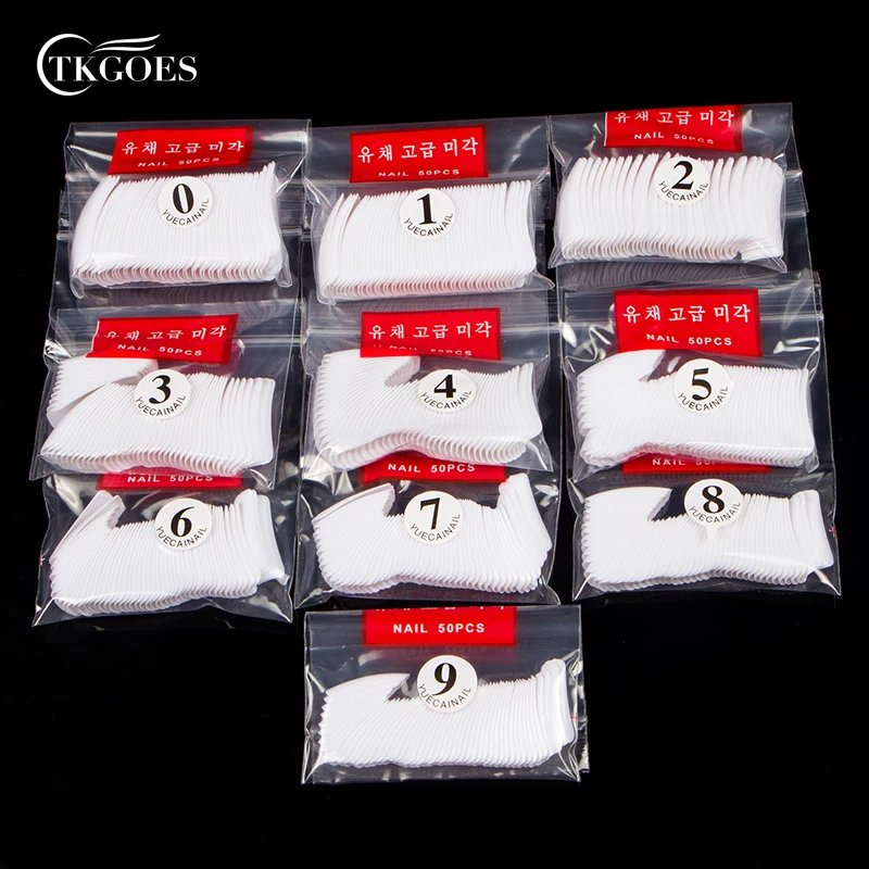 TKGOES-500-PCS-Fake-Nail-Tips-UV-Gel-Half-Cover-White-French-False-Nail-Tips-Acrylic