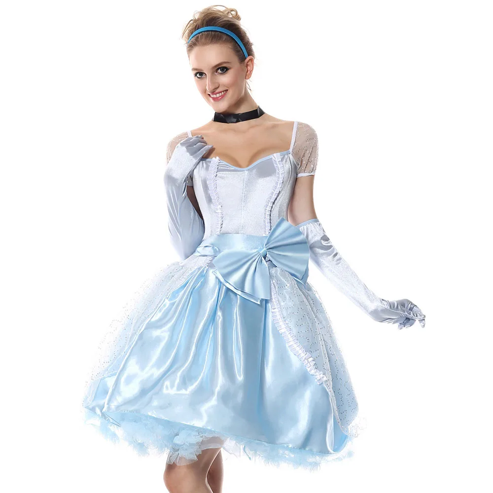

VASHEJIANG Adult Fairy Tale Alice In Wonderland Costume for Women Halloween Blue Princess Costume Masquerade Fancy Uniform S-XXL