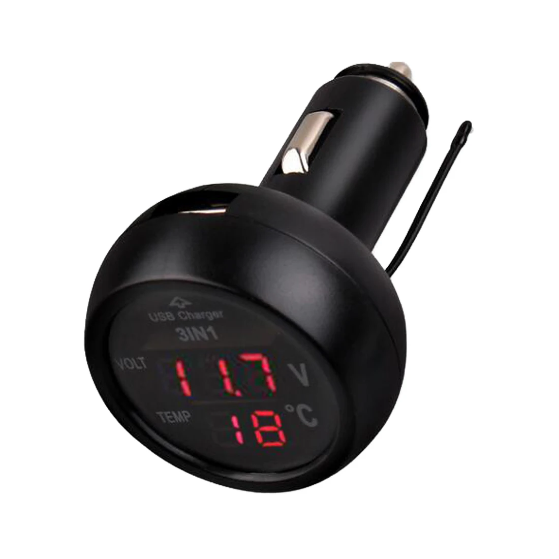 

Digital Meter Monitor Car 3 in 1 Multifunction Car USB Charger Thermometer Voltmeter 2.1A USB Charger For Mobile Phone