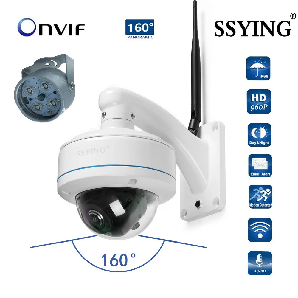 

HD IP WIFI panoramic camera 360 degree outdoor camera Onvif Two way Audio wide angle WIFI 960P surveillance cam