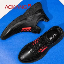 AOKANG 2019 Spring New Arrival Casual shoes men comfortable breathable trainers men genuine leather fashion walking shoes men
