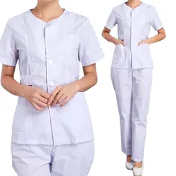 [Комплект] Женская одежда для кормящих униформы костюм медика наборы ухода за кожей рубашка с короткими рукавами без воротника топы и брюки