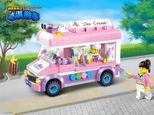 213pcs ABS Mobile Truck Building Blocks City Series Garbage Ice Cream Car Assembling Bricks DIY Brand Toys Kids Birthday Gifts