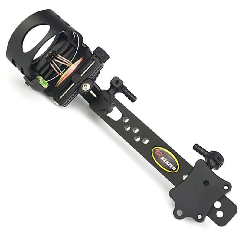 

5 pins Compound Bow Sight with 8 times lens Adjust Optical Fiber Left Right Hand with Light Outdoor Hunting Athletics Bow Sight