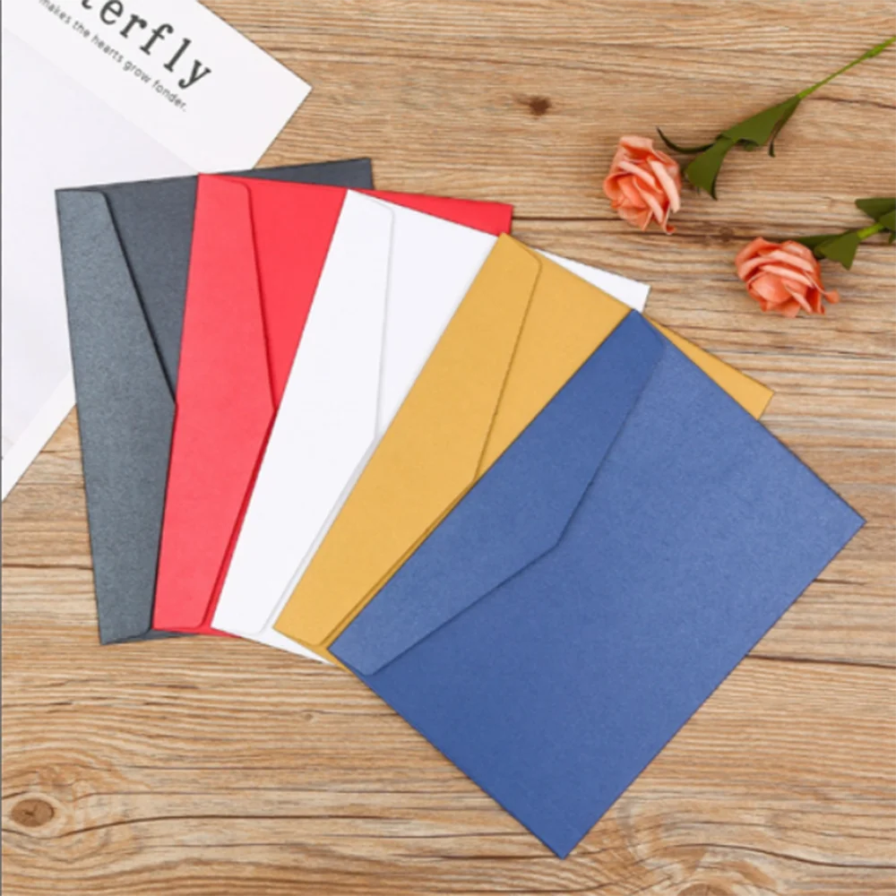 10pcs Cute Color Envelope 11*17.6cm Postcard Wedding Invitation Card Paper Bag Wages Letter Cover Office School Stationery|Бумажные