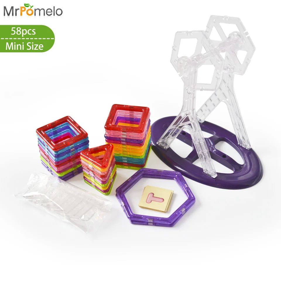 MrPomelo Mini Building Blocks Toys Set for Toddlers 58pcs/Set