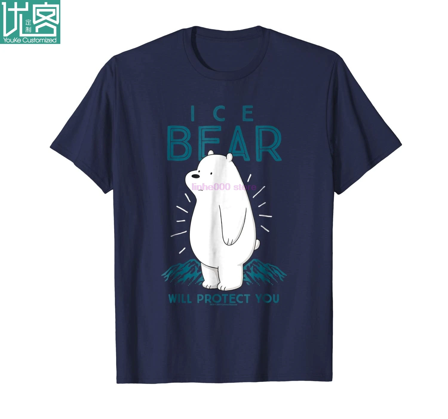 

brand men shirt Cn We Bare Bears Ice Bear Will Protect You Graphic T Shirt