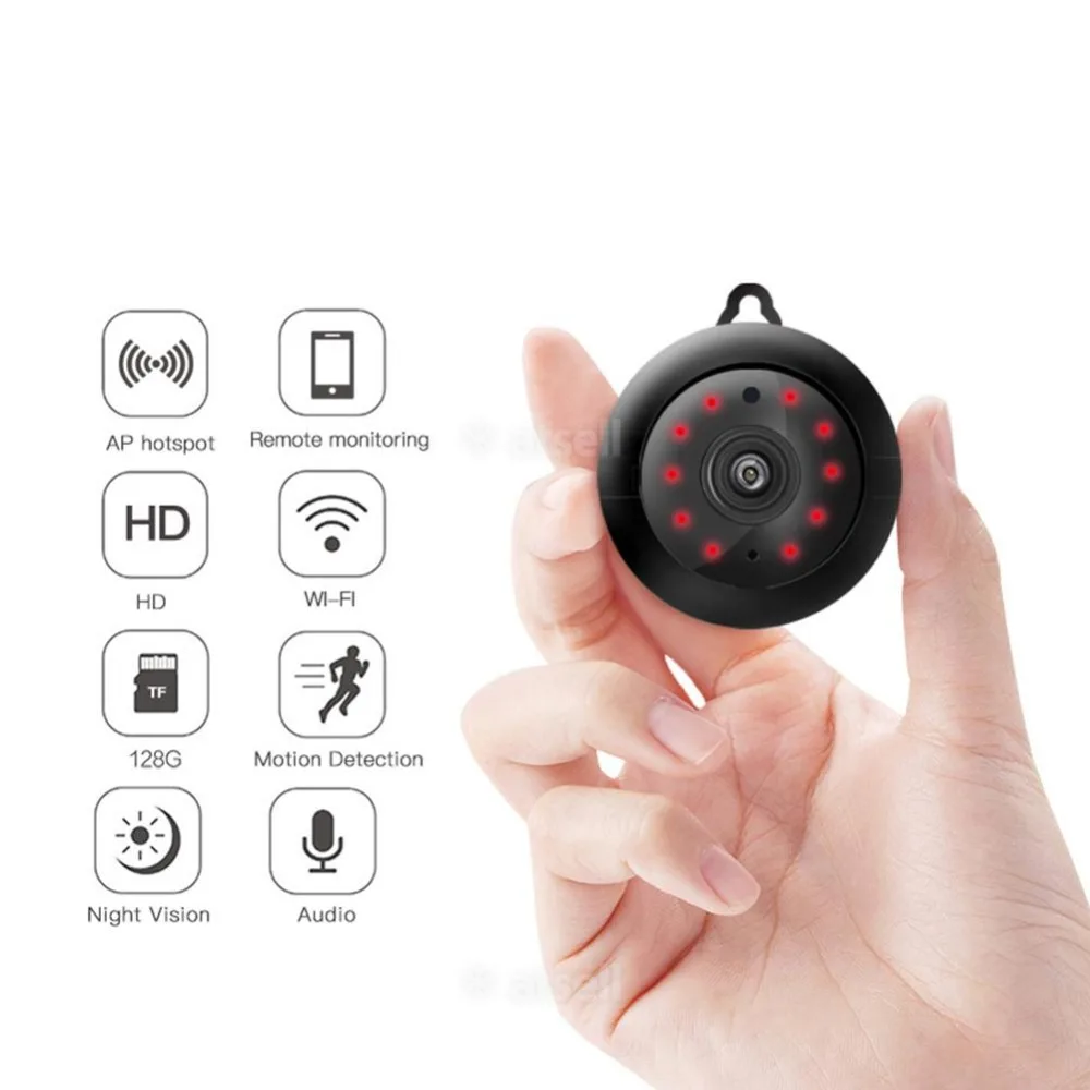 

Home Security MINI WIFI 720P IP Camera Wireless Small CCTV Infrared Night Vision Motion Detection SD Card Slot Audio APP