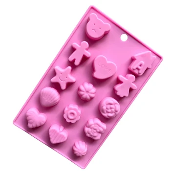 

Handmade Cake Chocolate Molds 14-in-1 Irregular Shape Boys/Girls/Stars/Hearts Ice Tray Model Baking Tools Cake Decoration D584