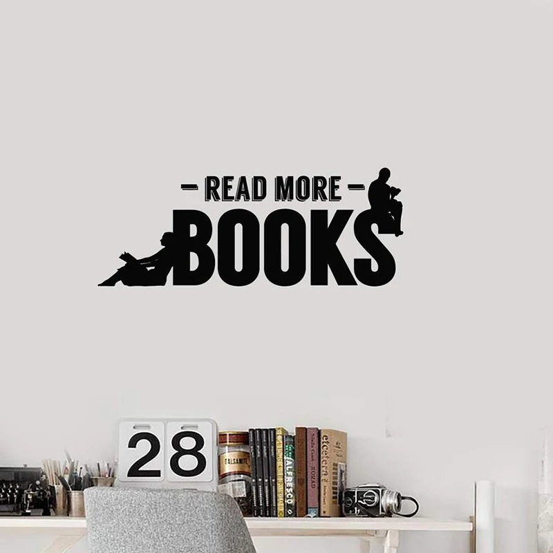 Vinyl Wall Decal Books Quote Reading Room Corner Library Interior Decor