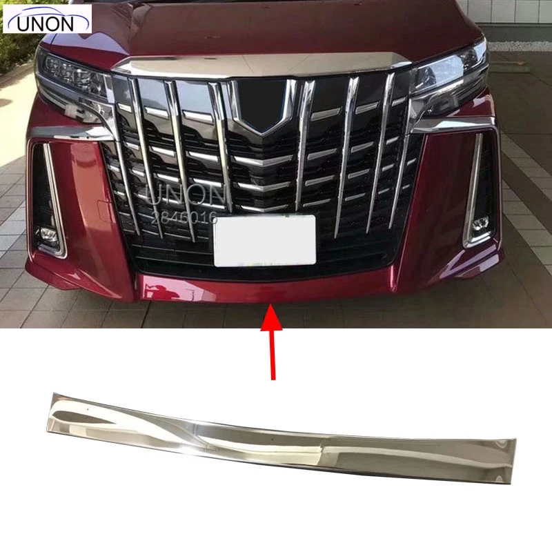 

For 2019 Toyota Sport Edition Alphard Vellfire AH30 Car Accessories Stainless Steel Front Head Bumper Cover Trim Styling