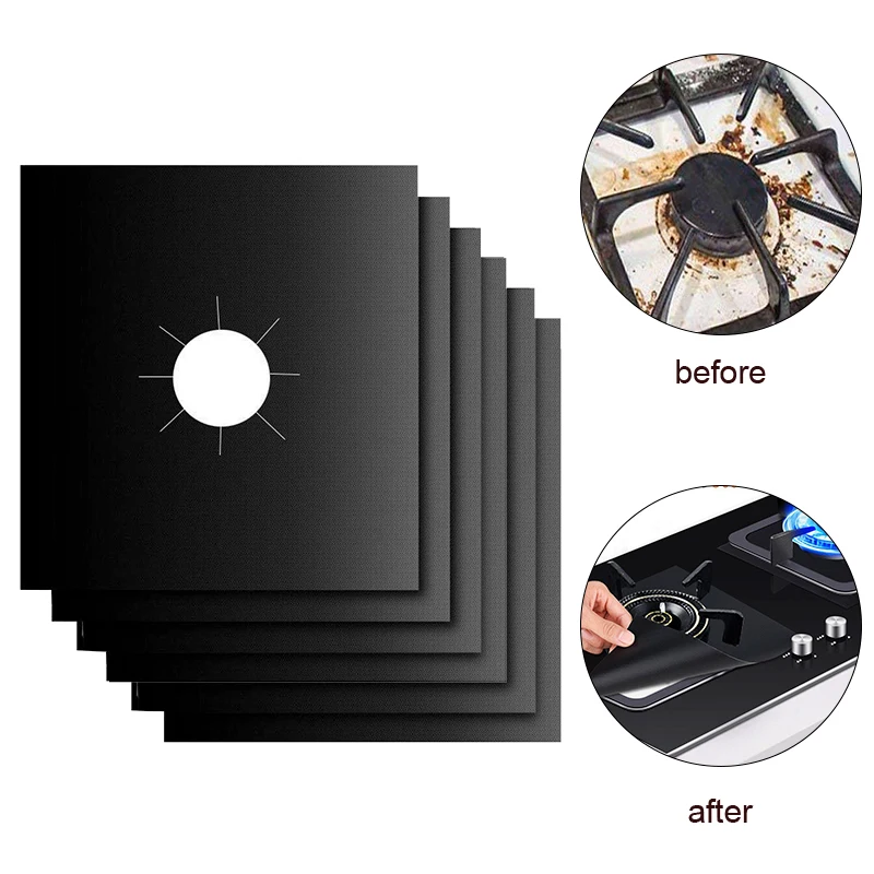 

4Pcs/set Gas Stove Trivets Cooker Protectors Cover Oilproof Nonstick Reusable Cleaning Kitchen Tools Mat Stovetop Protection