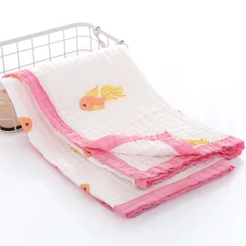

Newborn Blanket Bedding Baby Muslin Cotton Swaddle Wrap Kids 3 Layers Thicken Gauze Receiving blankets 110 CM