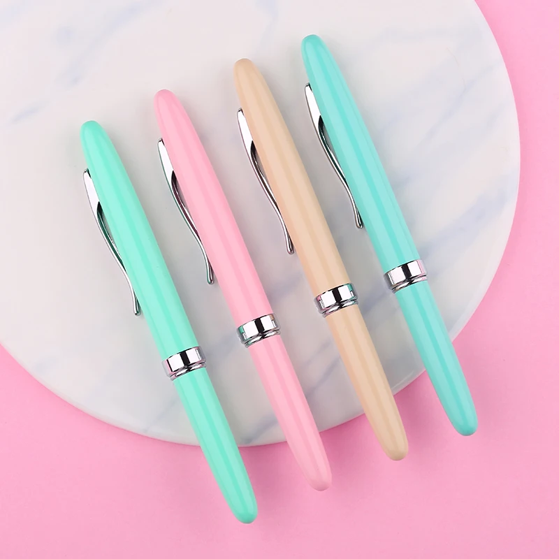 

2019 New Arrival JINGHAO Candy Color Mini Fountain Pen Financial 0.38MM Nib Ink Pens Office Supplies Student Gift Box