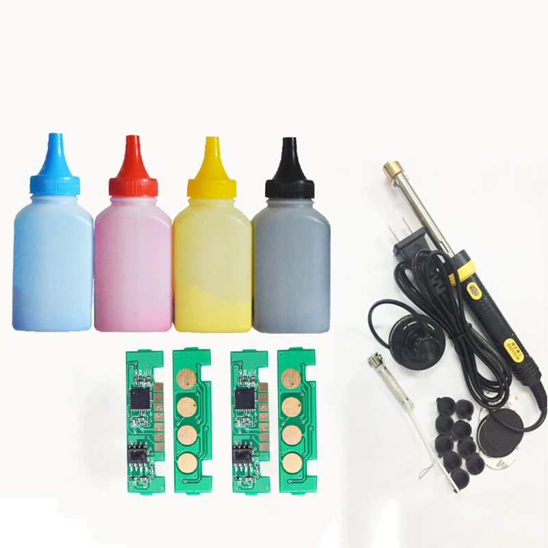

Vilaxh CLT-K406S 4Pcs Chip + Toner Powder + Refill tool kit For Samsung CLT-3306FN 3307FW C410 413W C460W C460FW C463W Printer