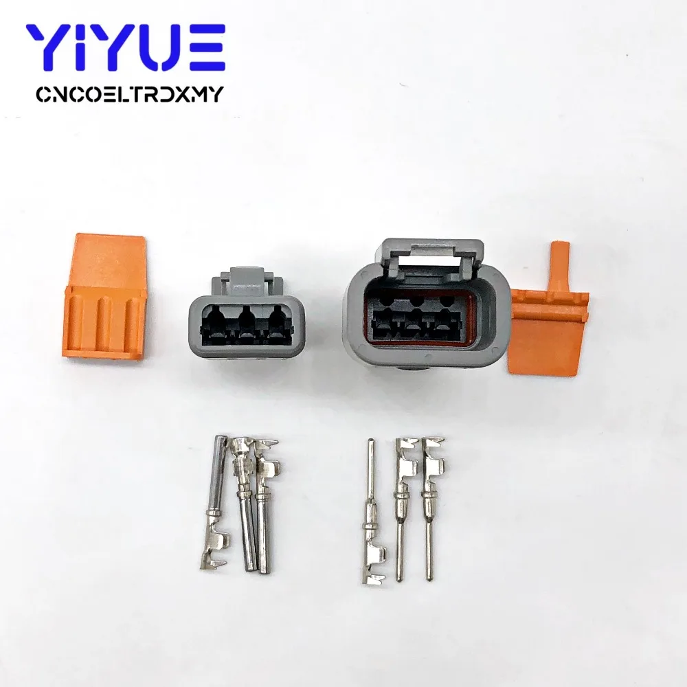 10 компл. 3 Pin Deutsch DTM разъем провода DTM06-3S/ATM06-3S DTM04-3P/ATM04-3P серый Водонепроницаемый Женский Мужской авто Plug