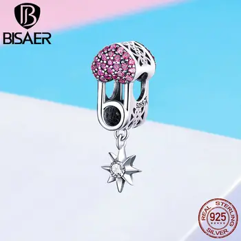 

BISAER 925 Sterling Silver Link Love Clip Beads Fit Charm Bracelets Silver 925 DIY Jewelry Accessories Dropshipping ECC1130