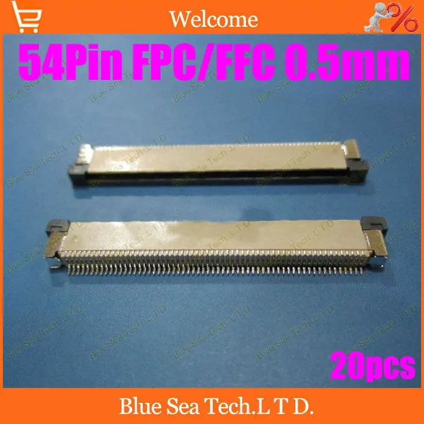 

Free Shipping FPC/FFC connector cable socket 54 pin 0.5mm connector for LCD screen interface of DVD/GPS/MP3/PDA/Phone ect.ROHS