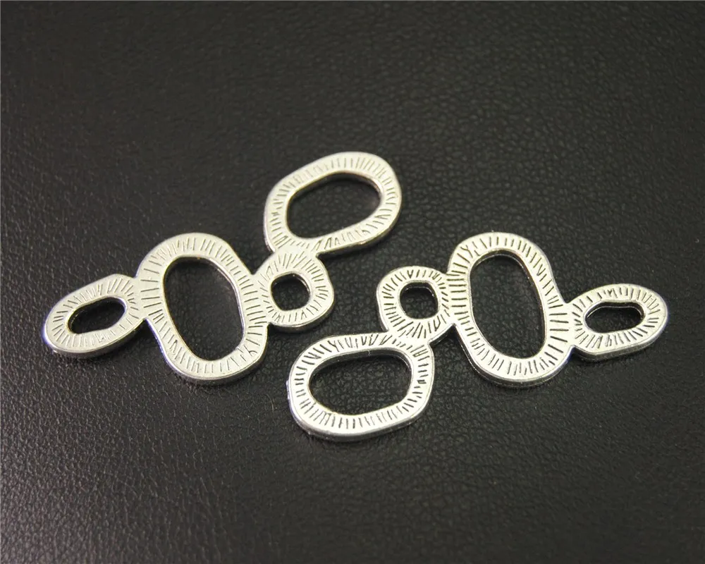 

20pcs Antique Sliver Round Linker Charm Jewellery Pendant For Bracelet Necklace 36x16mm A1896