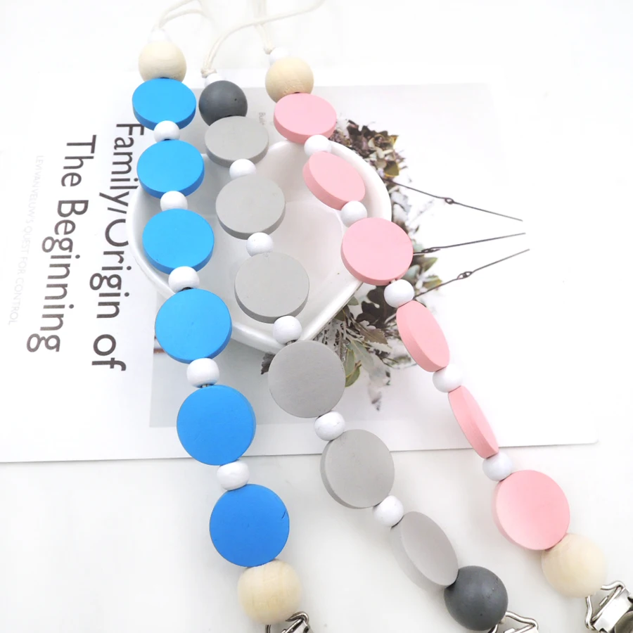 Плоские бусины для соски пустышки розовые синие и серые цвета|pacifier clips|pacifier clip