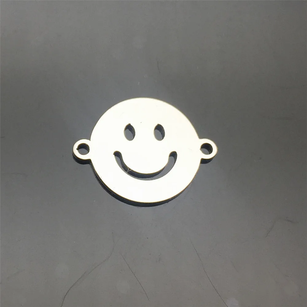 

Stainless Steel Connectors 10pcs Necklace Smiling Face Charm Pendant Bracelet Connector Diy Jewelry Making Finding