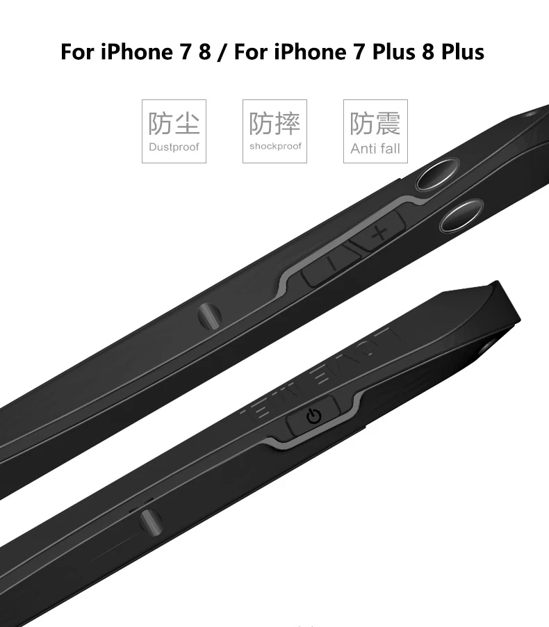 Чехол LOVE MEI для iPhone 7 8 Plus металлический алюминиевый чехол с защитой от