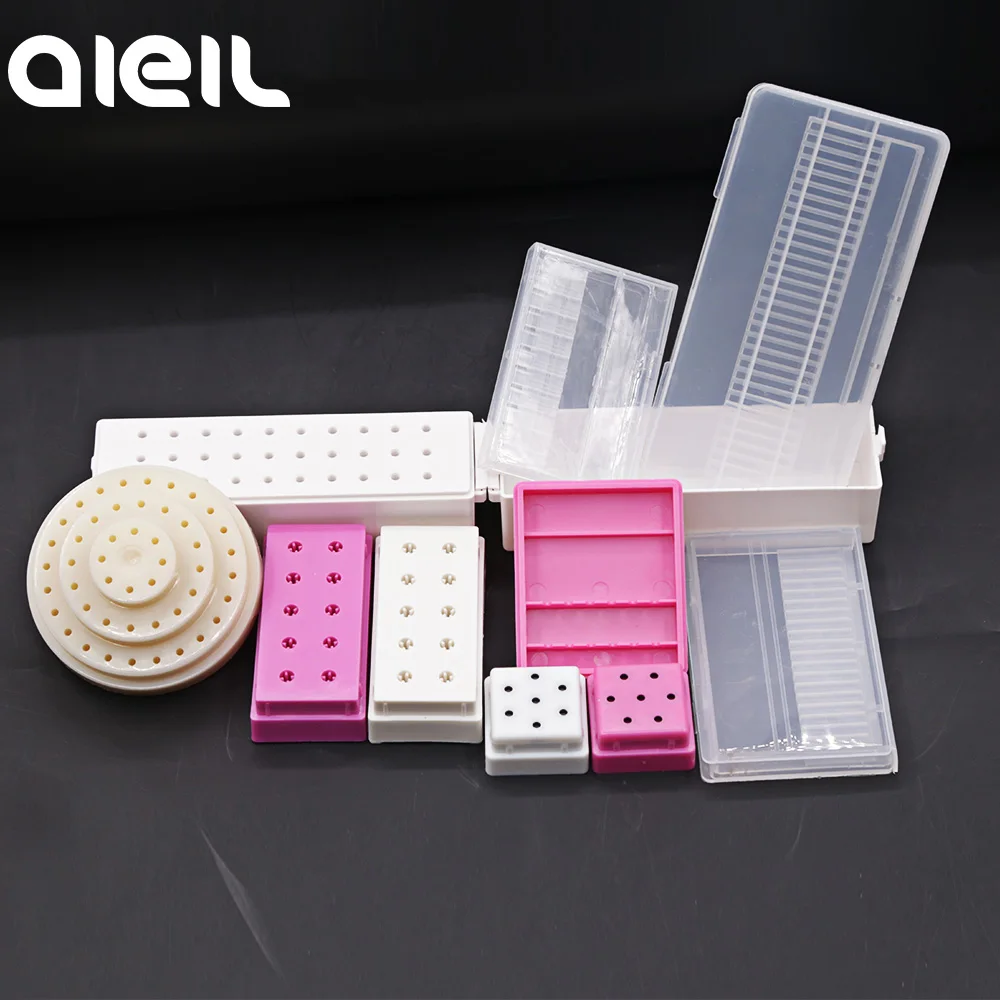 Stand Display Container Holder Nail Drill Bit Storage Box For Nail Drill Bit Holder Milling Cutter For Manicure Tool Accessories