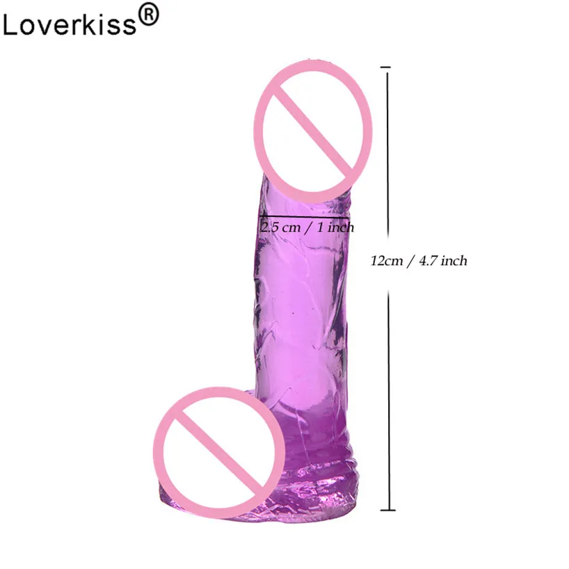 Маленький желеобразный фаллоимитатор Loverkiss 25*120 мм секс игрушки на присоске