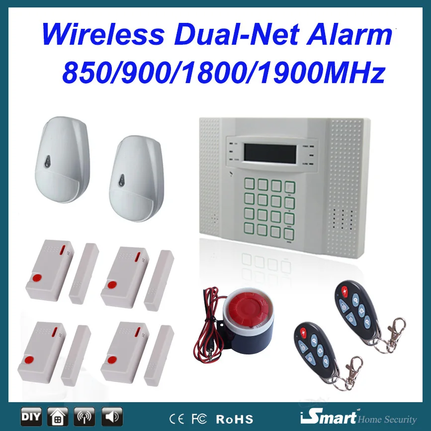 40 Zones LCD Display GSM and PSTN Dual Network Wireless Home Security