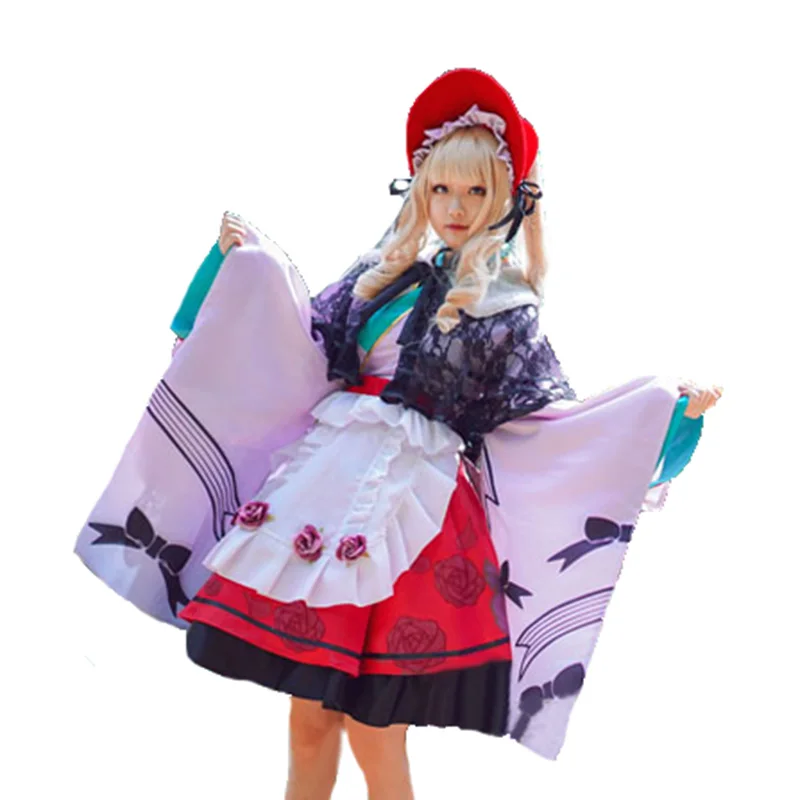 Красное готическое платье Rozen maiden в стиле Лолита шиньку костюм для косплея на 15 ю