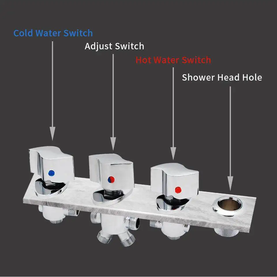 Vagsure воды Латунь контрольный клапан холодной и горячей кран ванна кран тройной ручкой смеситель для душа кабина смеситель для ванной комнаты