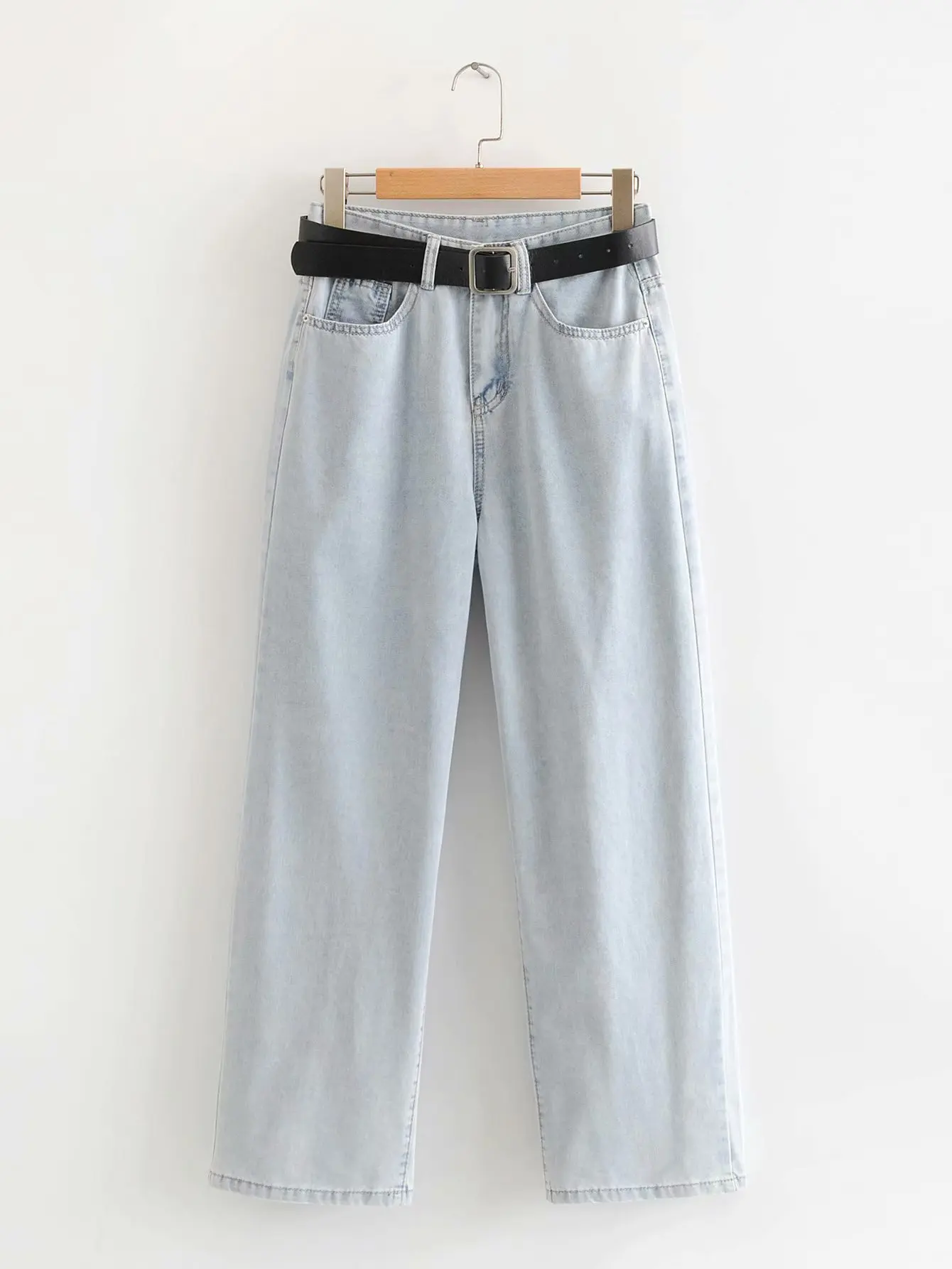 Горячая Распродажа HY65-8663 Европейская и американская мода пояс джинсы Широкие брюки