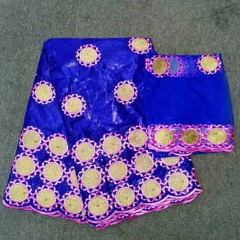 

African Bazin Riche Getzner 2019 Green/Gold Embroidered Indian Bridal French Cotton Lace Nigerian Lace Fabric