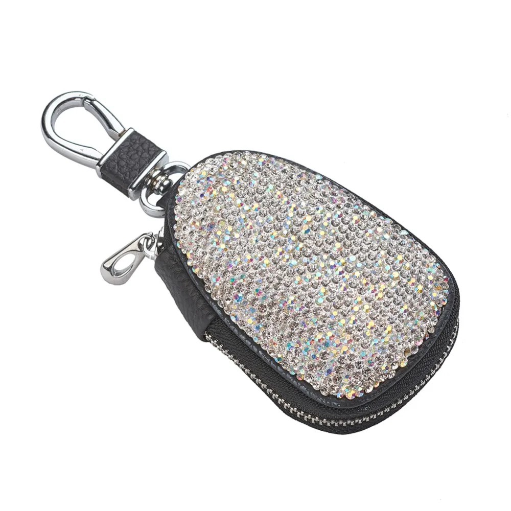 

AUMOHALL PU Leather Shinny Diamonds Key Car Wallets Car Bag Key Purse Pouch