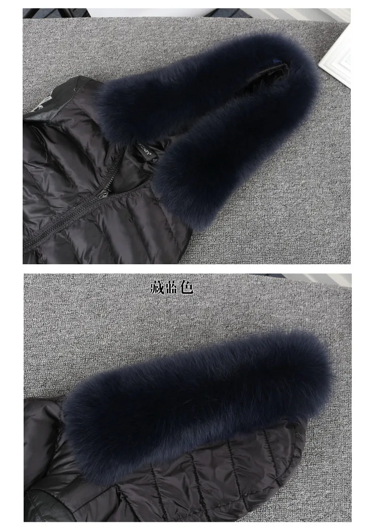 ZDFURS* натуральный Лисий меховой воротник пуховое пальто меховой капюшон, воротник с отделкой меховой лисички женские зимние
