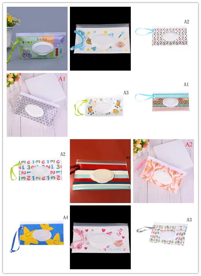 

1PC Eco-friendly Wet Wipes Bag Clean Wipes Carrying Case Clamshell Cosmetic Pouch Easy-carry Wipes Container