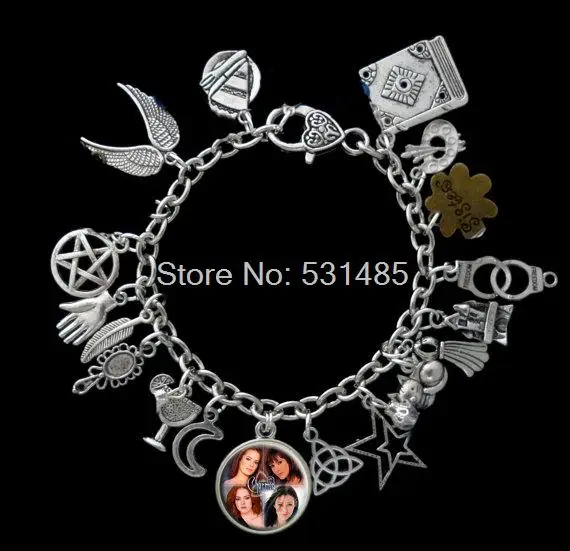 6pcs Charmed Themed Charm Bracelet Power Of Three Book Of Shadows