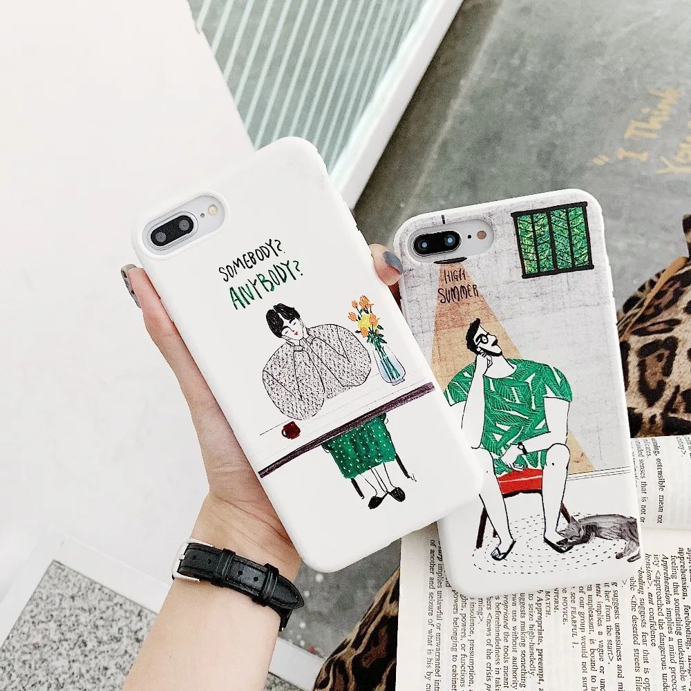 

Graffiti Painting Thinking about life Pattern phone case for iphone X 6 6S 7 8 Plus XR XS MAX Soft TPU Rubber Silicon Cover Capa