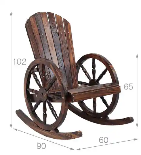 Wagon Wheel Wood Adirondack Style Garden Chair Garden Furniture