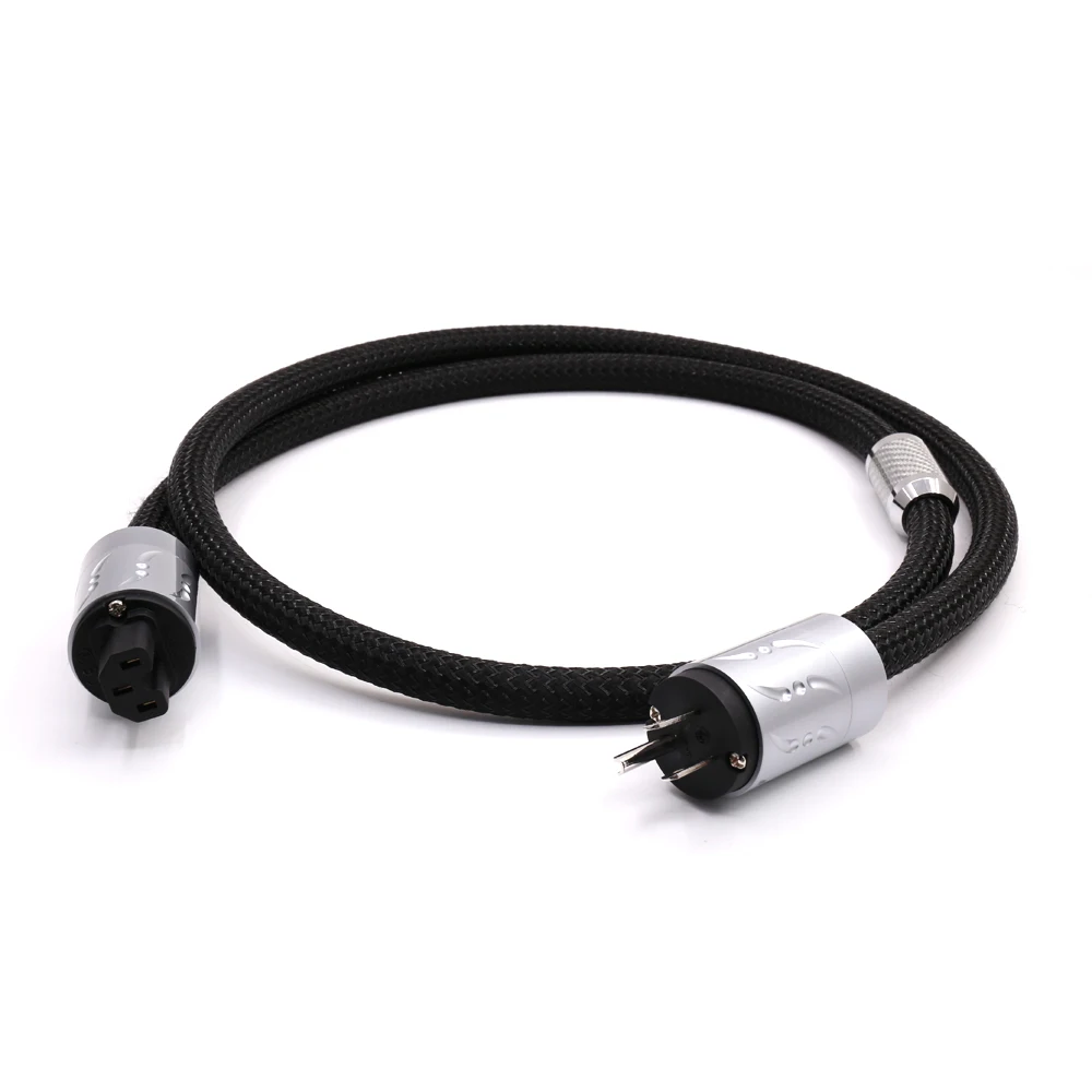 

Hifi pure copper Rhodium plated VM/F-502R US power plug VP-1501 OFC Multplex Red copper Power Powerflux cableUS AC power cord