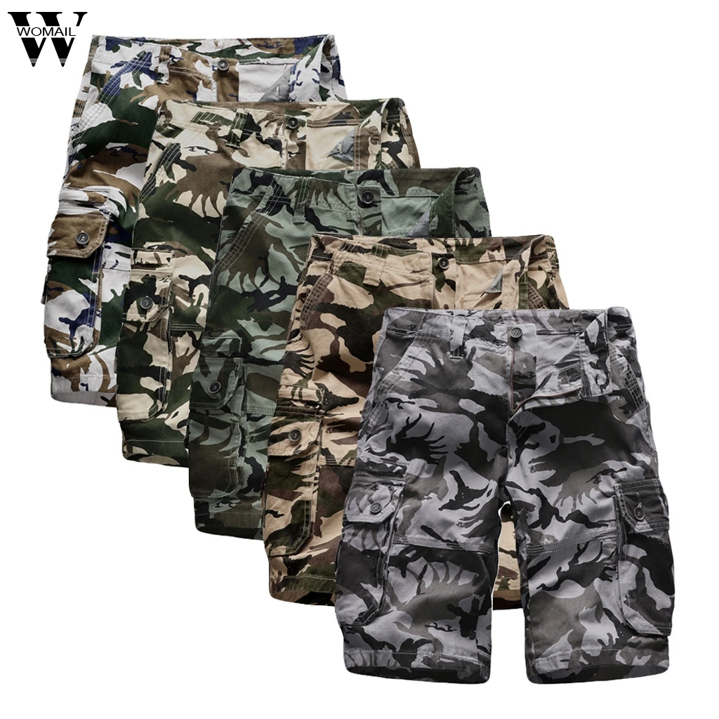 Женские шорты, мужские летние повседневные шорты с камуфляжным принтом, свободные шорты на молнии, спортивные пляжные шорты J65