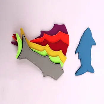 

Ice Cream Sleeve Eco-friendly Shark Shape Pure Color Popsicle Holder Neoprene Pop Holders Hot Sale wen6786