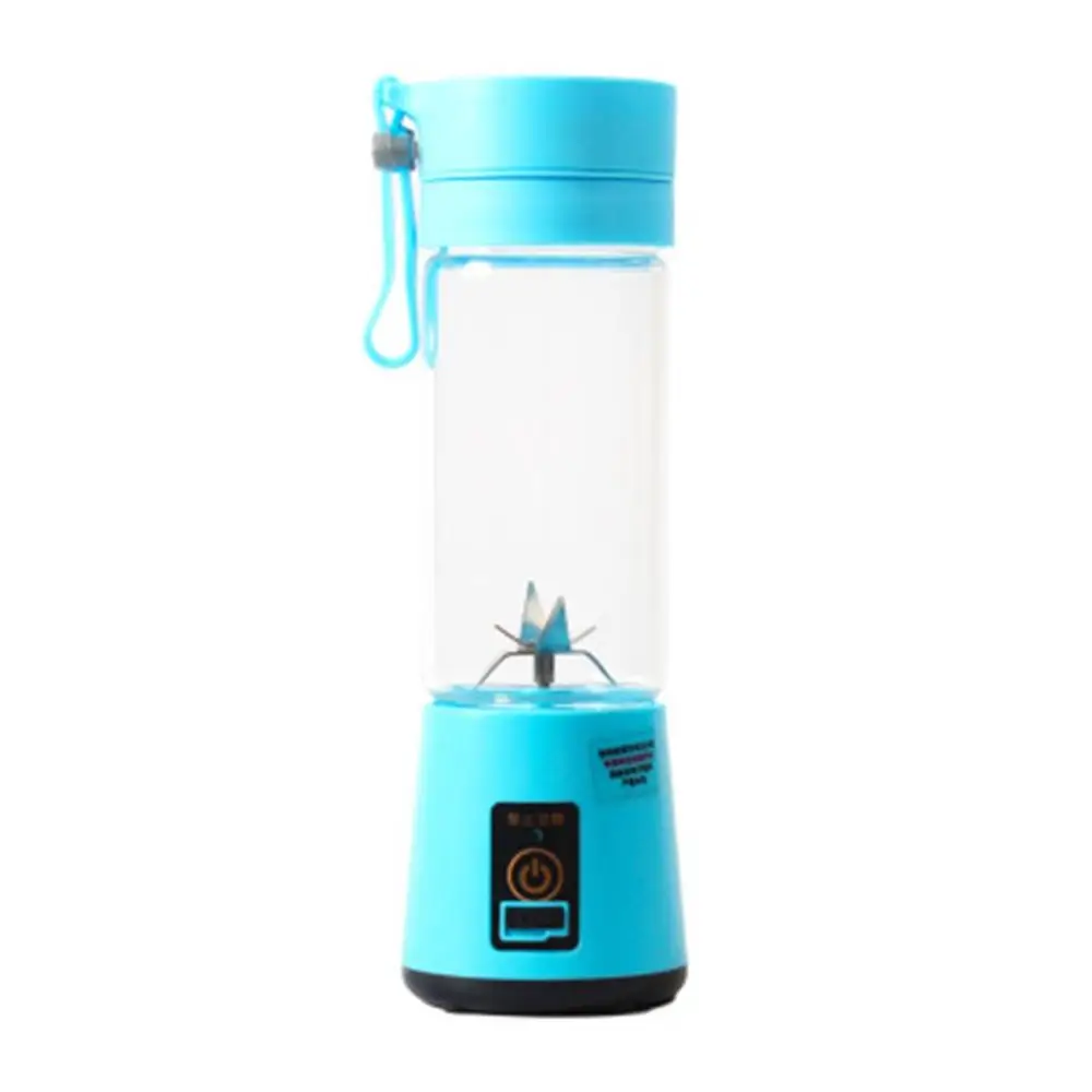 Портативная электрическая соковыжималка для фруктов, ручной смузи, блендер, перемешивание, зарядка от USB, мини, портативная чашка для сока, воды - Цвет: Синий